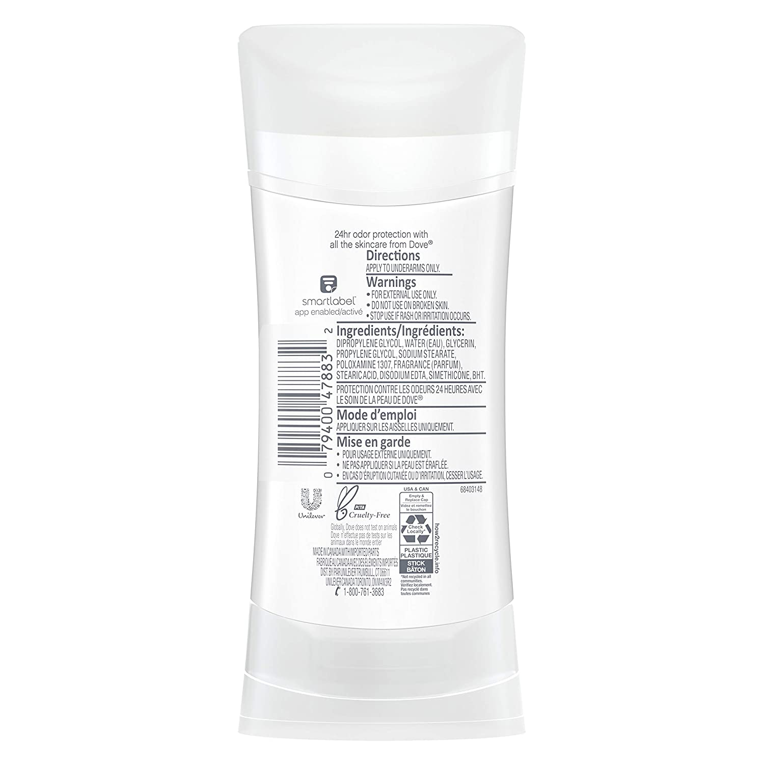 Dove 0% Aluminum Free Deodorant 24-hour Odor Protection Rose Petals Deodorant for Women, 2.6 Ounce (Pack of 3) - Image 2